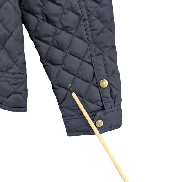 J.CREW Quilted Field Jacket Womens Navy Blue Full Zip Corduroy Collar Size M - Picture 10 of 10